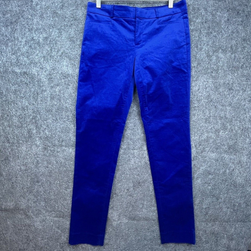 Banana Republic Pants Womens‎ 2L Blue Sloan Velvet Skinny Rock Glam Party Retro